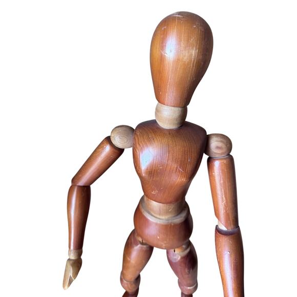Vintage large wooden articulated artist mannequin - Picture 3 of 9
